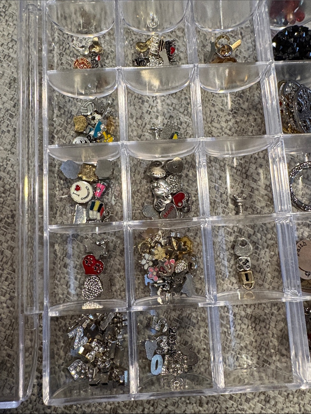 South Hill Floating Charm Collection Organizer Tray with Mixed Silver Charms